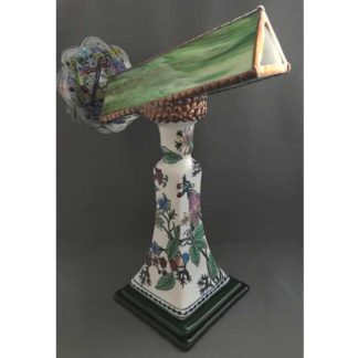 Painted Base - Marbleized Green Glass