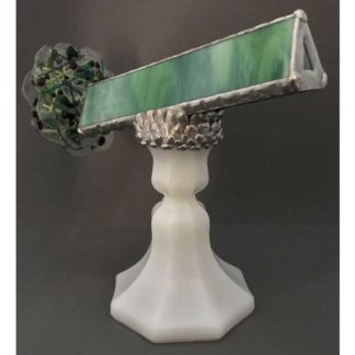 Milk Glass - Marbleized Green Glass