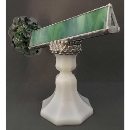 Milk Glass - Marbleized Green Glass