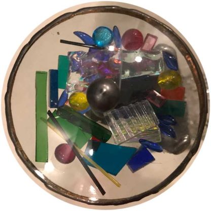 Vintage Clear Pedestal - Iridized Pearl Glass - Image 2
