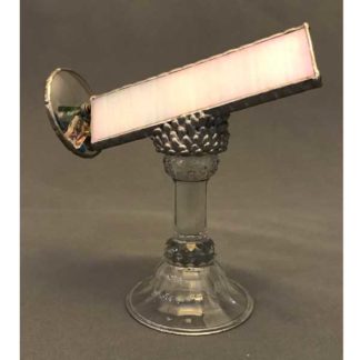 Vintage Clear Pedestal - Iridized Pearl Glass