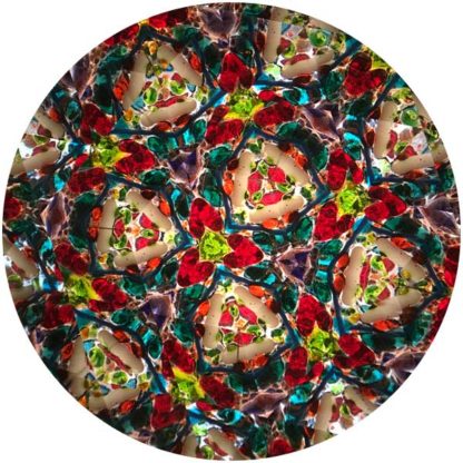 Fall Themed Pedestal - Variegated Cream Glass - Image 3