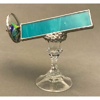 Clear Glass Pedestal - Turquoise Glass