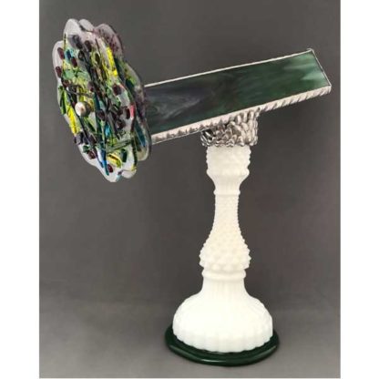 Milkglass Hobnail - Green-Purple-White Glass
