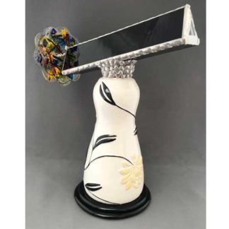 Cream Ceramic - Black Glass