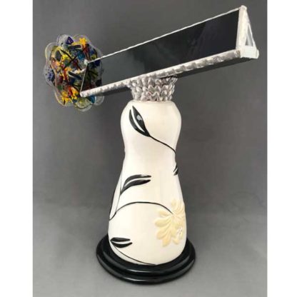 Cream Ceramic - Black Glass