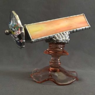 P101 Yellow Orange Glass - Pressed Glass Base