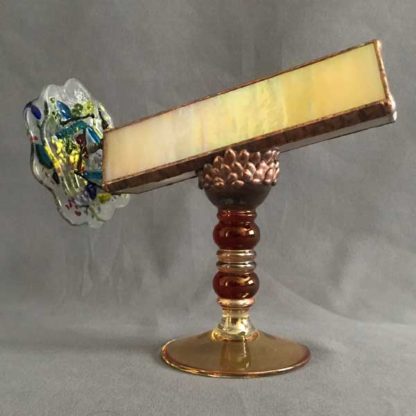 P106 Iridized Gold Glass - Amber Gold Glass Base