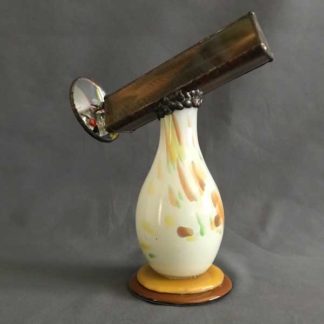 P107 Blown Glass Base - Stringy Brown Glass