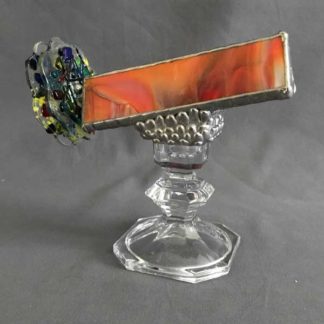 P108 Marbleized Reds - Pressed Glass Base