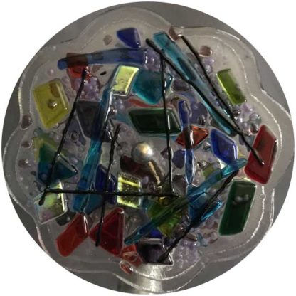 P73 Iridized Cream Glass - Hand Thrown Ceramic Base - Image 2