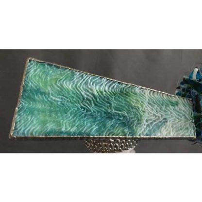 P78 White Seahorse Base - Rippled Green Glass - Image 2