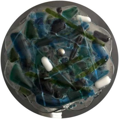 P78 White Seahorse Base - Rippled Green Glass - Image 4