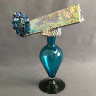 P87 Iridized Turquoise & Purple Glass - Clear Turquoise Base