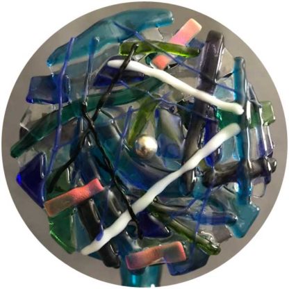 P87 Iridized Turquoise & Purple Glass - Clear Turquoise Base - Image 2