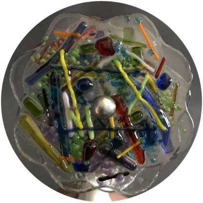 P89 Marbleized Cobalt Blue Glass - Milk Glass Base - Image 2