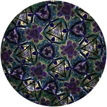 P90 Mottled Blue-Green Glass - Polished Aluminum Base - Image 3