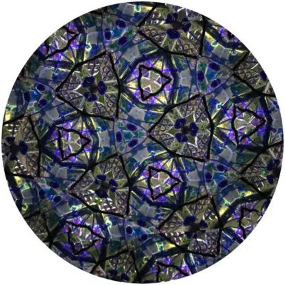 P90 Mottled Blue-Green Glass - Polished Aluminum Base - Image 5