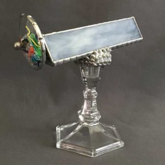 P92 Grey Blue Glass - Pressed Glass Base