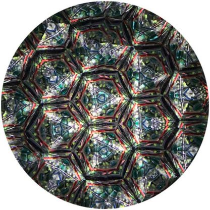 P93 Stringy Rust-Red-Green Glass - Pressed Red Glass Base - Image 4