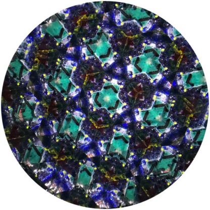 P94 Stringy Greens Glass - Iridized Amber Glass Base - Image 3