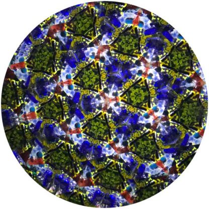 P94 Stringy Greens Glass - Iridized Amber Glass Base - Image 4