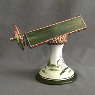 P95 Horseracing Motif Ceramic Base - Dark Green Glass