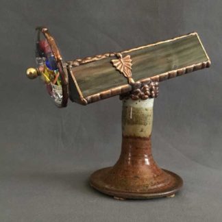 P96 Thrown Pottery Base - Marbleized Green Glass