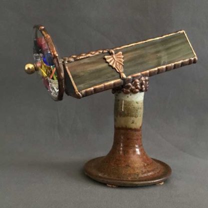 P96 Thrown Pottery Base - Marbleized Green Glass