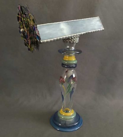 P97 Hand Painted Lenox Vase - Gray-Blue Glass