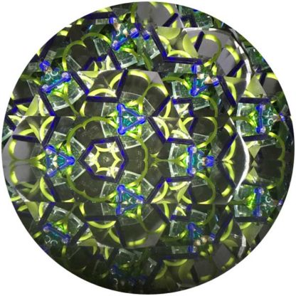 P47 Iridized White Glass - Cobalt Blue Base - Image 3