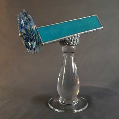 P110 Pressed Glass Base - Bright Turquoise Glass