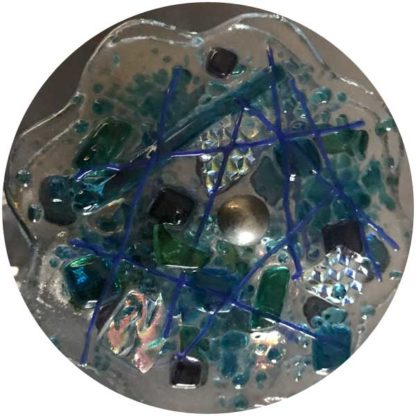 P110 Pressed Glass Base - Bright Turquoise Glass - Image 2