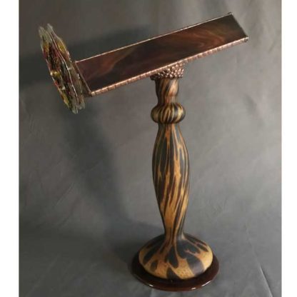 P111 Blown Glass Pedestal - Rich Marbleized Brown Glass