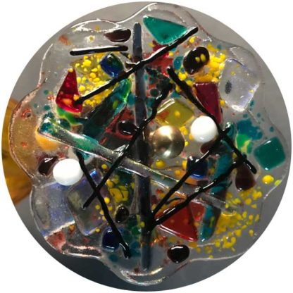 P112 Blown Glass Orbs - Marbleized Rusty Red Glass - Image 2