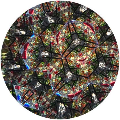 P113 Hunting Scene Ceramic Base - Marbleized Forest Green Glass - Image 4