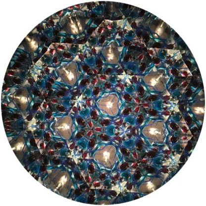 P114 Hob Nail Milk Glass Base - Pale Gray Blue Glass - Image 4