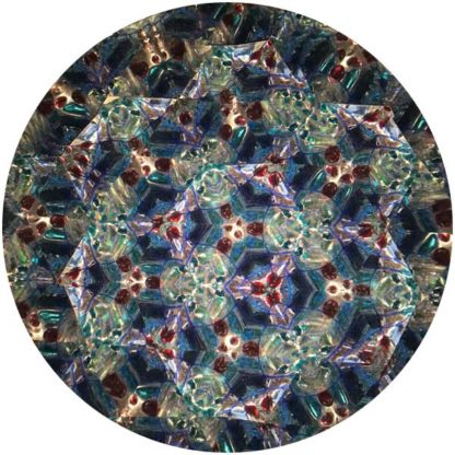 P114 Hob Nail Milk Glass Base - Pale Gray Blue Glass - Image 5
