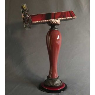 P116 Red Copper with Bronze Ceramic Base - Dark Red Marbleized Glass