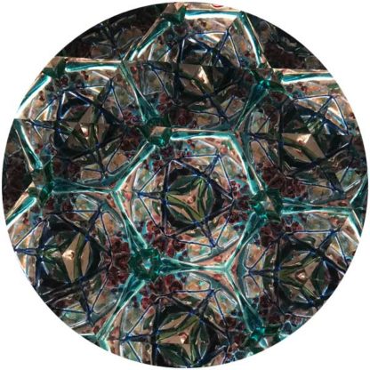 P117 Textured Base with Classic Design - Iridized Light Teal Glass - Image 4