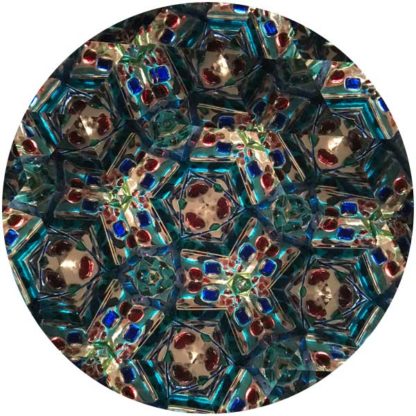 P117 Textured Base with Classic Design - Iridized Light Teal Glass - Image 5
