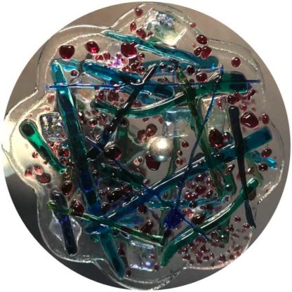 P117 Textured Base with Classic Design - Iridized Light Teal Glass - Image 3