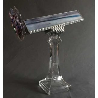 P119 Vintage Pressed Glass Base - Purple-Teal-Light Blue Glass