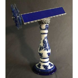 P120 Vintage Transfer Pattern Base - Cobalt Glass