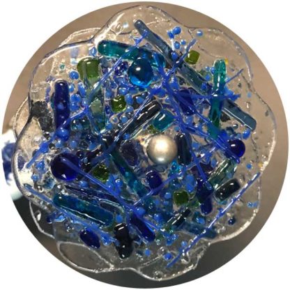 P120 Vintage Transfer Pattern Base - Cobalt Glass - Image 2