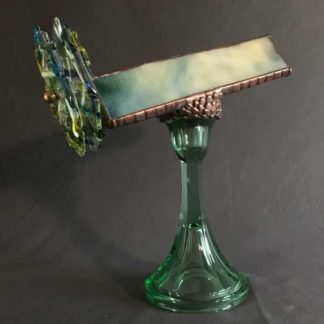 P121 Vintage Pale Green Base - Marbleized Cream-Various Greens Glass
