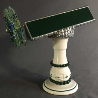 P123 Green & White Ceramic - Emerald Green Glass