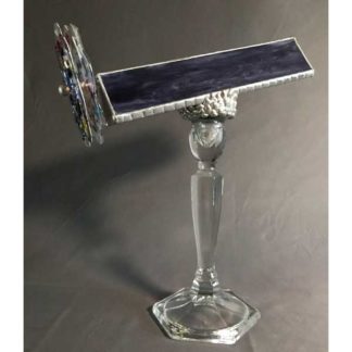 P124 Vintage Pressed Glass Base - Marbleized Purple Glass