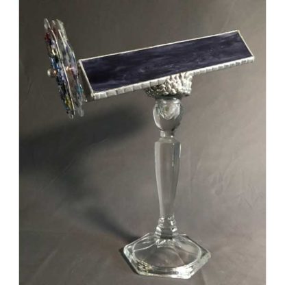 P124 Vintage Pressed Glass Base - Marbleized Purple Glass