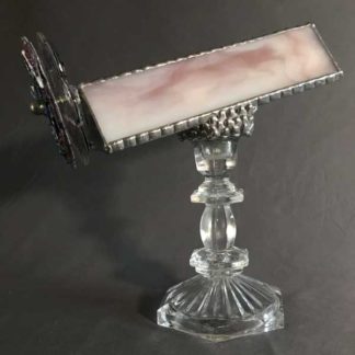 P127 Vintage Pressed Glass Base - Marbleized Pink-Lavender Glass